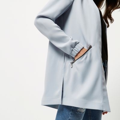 Pale blue open lightweight jacket